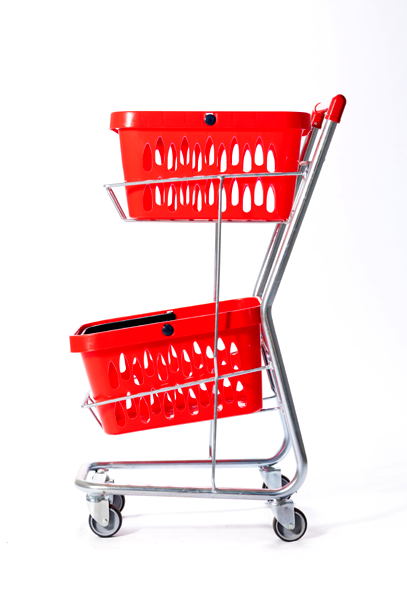 Basket Trolley - 2 Tier (Customisable handle and ears)