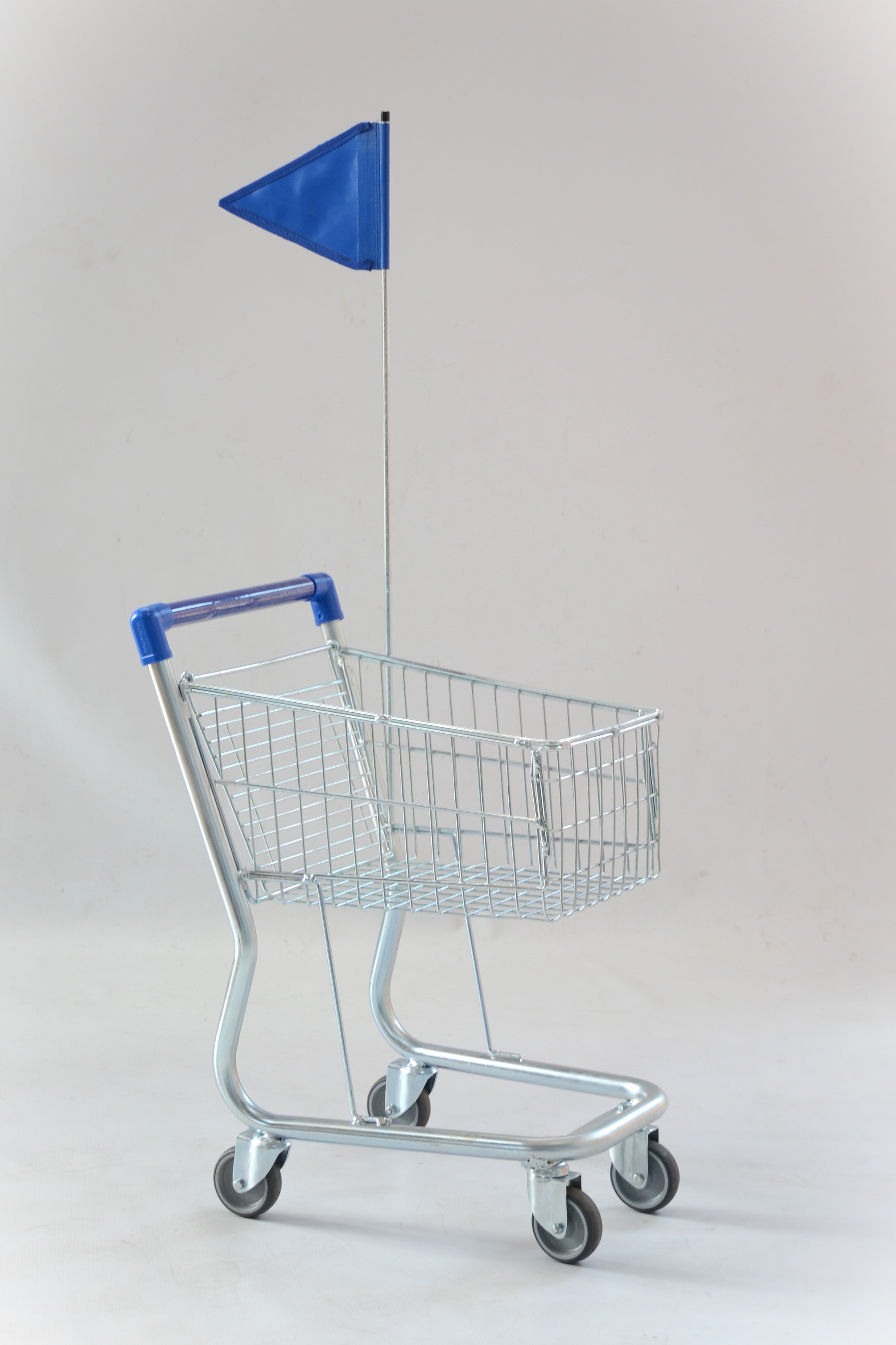 Kiddies Trolley - Galvanized with Flag