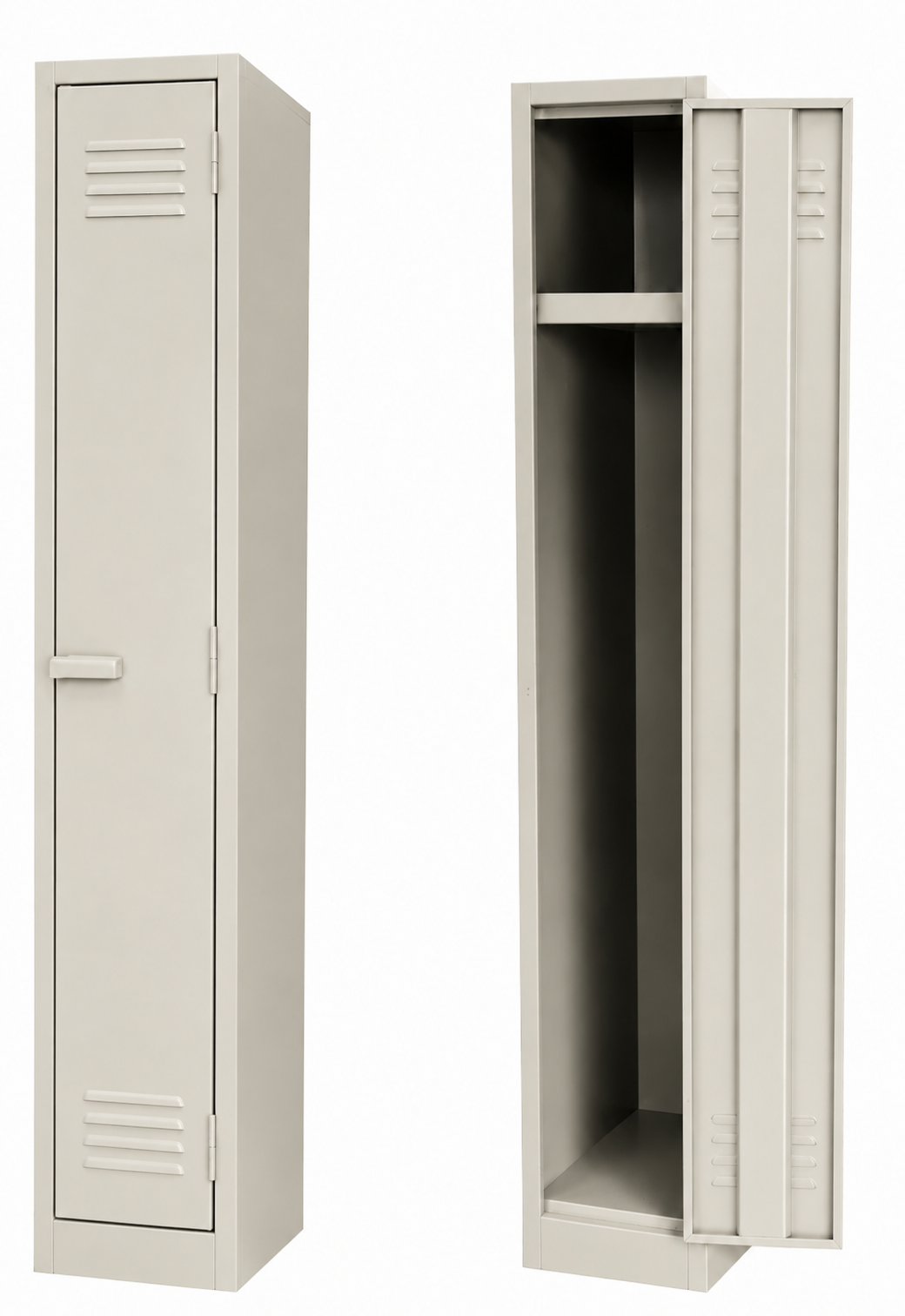 Steel Locker - 1 Tier (Ivory/Grey)