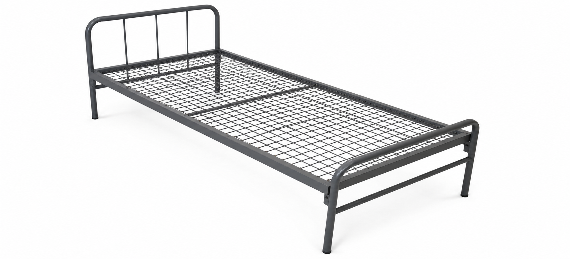 Steel Bed with Headboard and Footboard